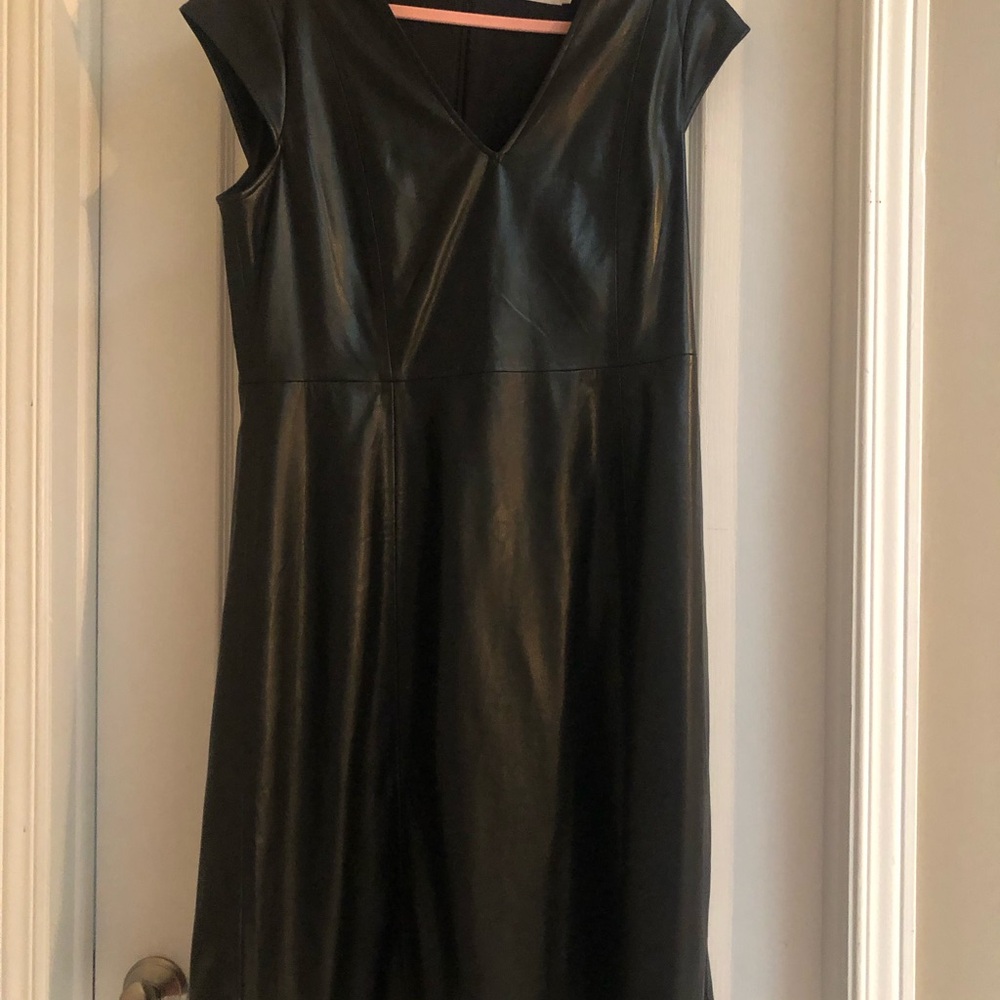 Contemporaine Black Vegan Leather Dress
